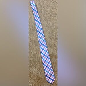 Izod Neck Tie, Blue/Pink Plaid, 3” Wide